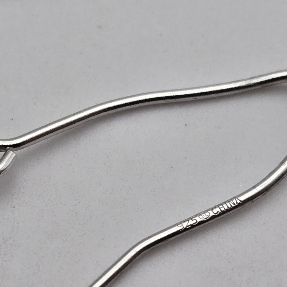 Circle of Peace Sign Symbol Earrings Sterling Silver Dandle Round - Picture 6 of 9